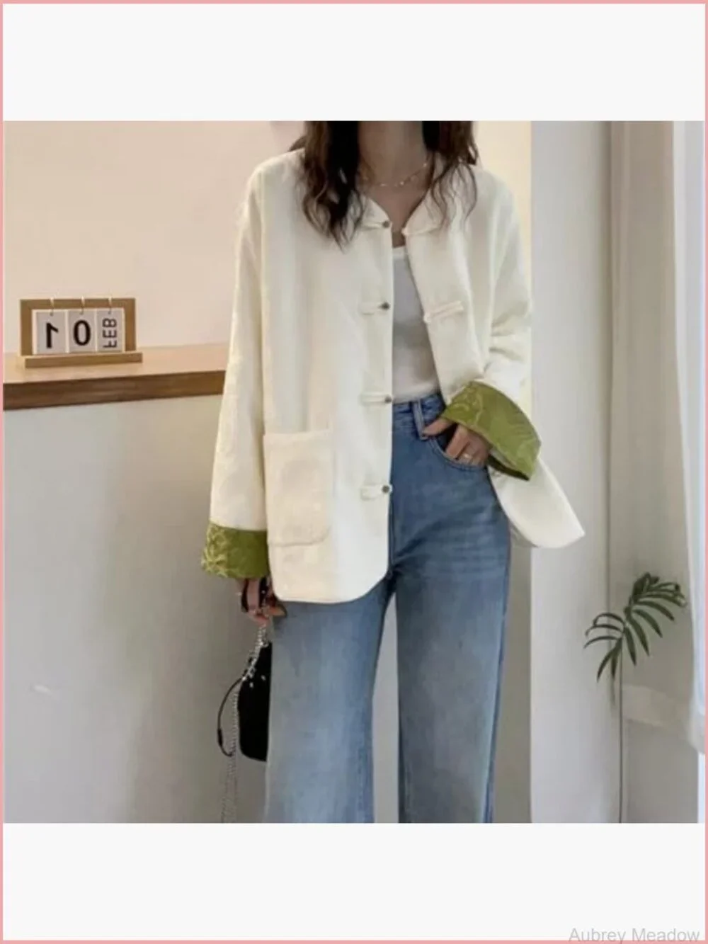Chinese Embroidery Top Jacket Spring Autumn Blazer Button Front